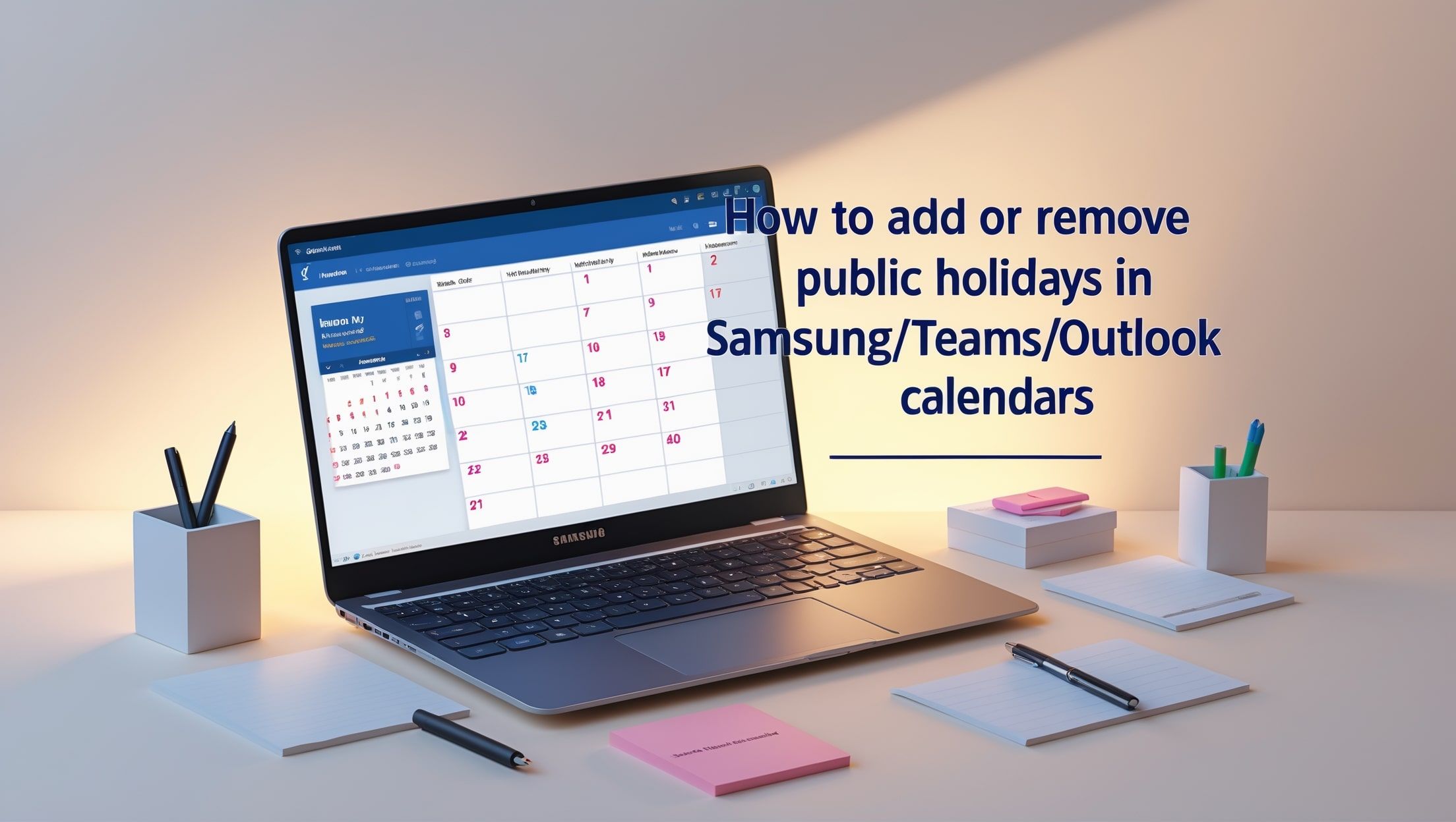 So fügen Sie öffentliche Feiertage in Samsung/Teams/Outlook-Kalender hinzu oder entfernen sie